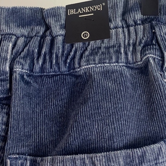 NWT Blank NYC Nowhere To Be Paperbag Waist Corduroy Straight Leg Pants - Picture 8 of 9